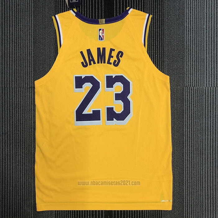 Camiseta Los Angeles Lakers LeBron James #23 Icon Autentico Amarillo
